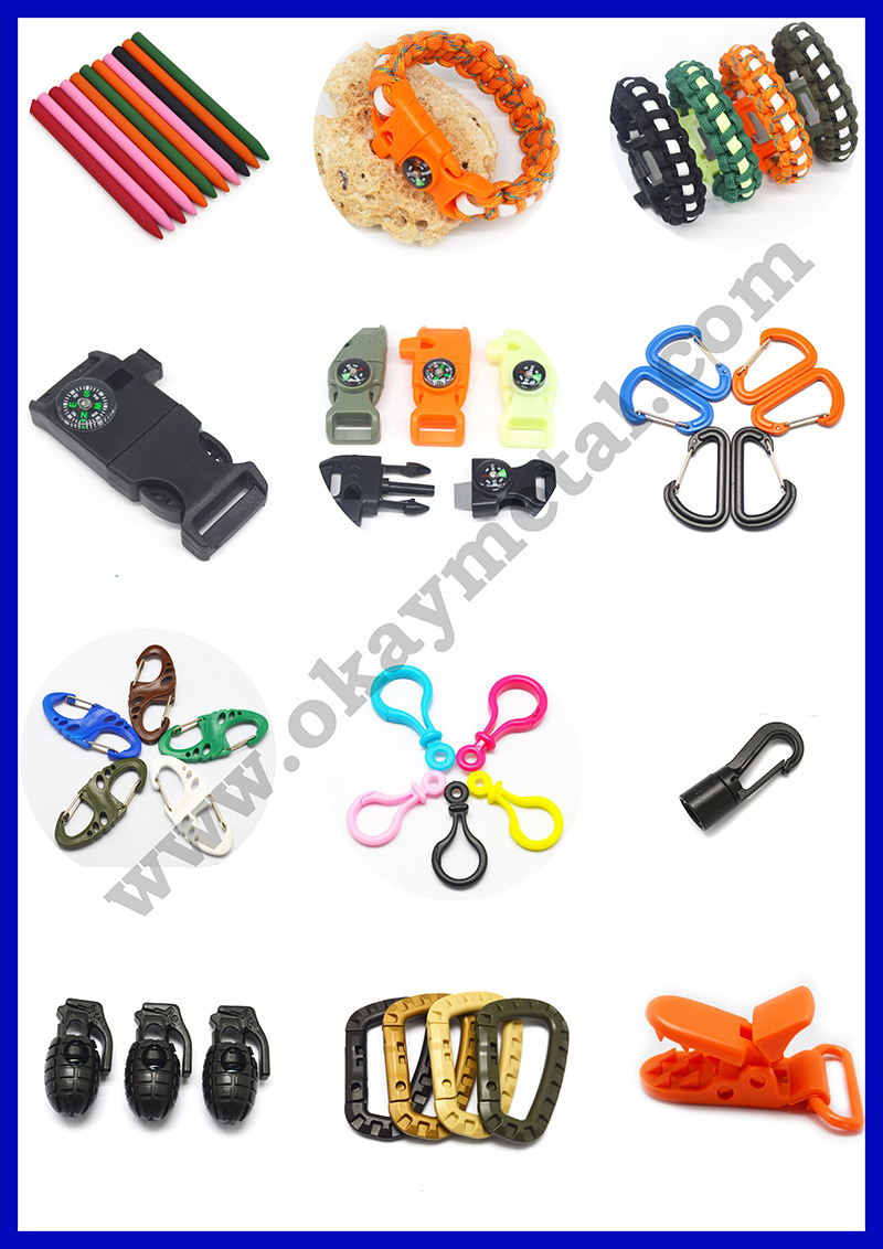 Adjustable stainless steel D Shackle for paracord bracelet