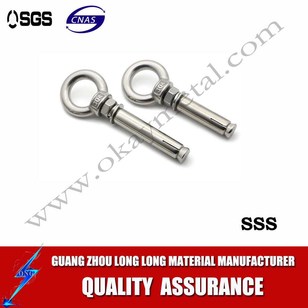 High quanlity China (mianland) standard spot sale galvanized material lengthened eye bolts and nuts M12*20 